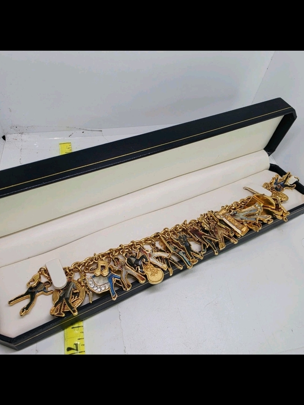 Elvis Presley Vtg Ultimate Loaded Charm Bracelet Bradford Exchange Rare W Box